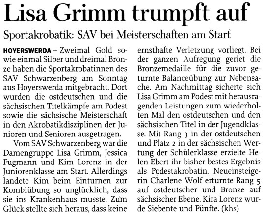 Freie Presse vom 5. April 2011