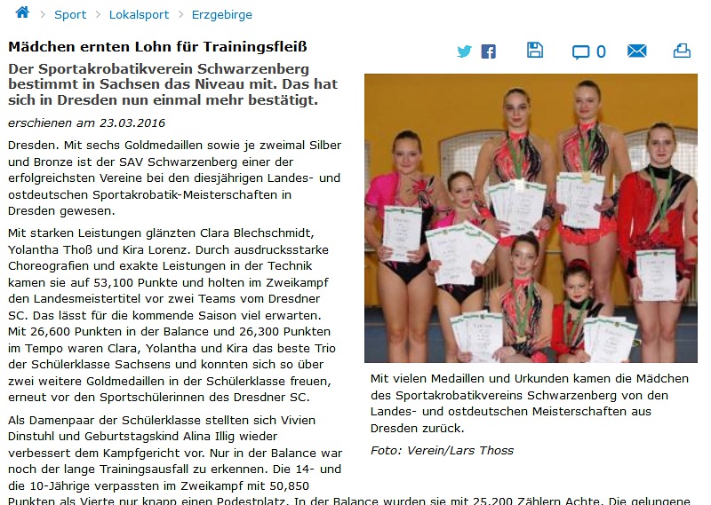 Freie Presse vom 23.03.2016